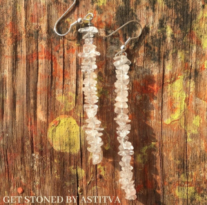 Raw crystal quartz earrings