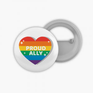 Rainbow Heart Proud Ally Badge